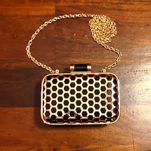 Lovely Gold and Black Clutch Formal Bag